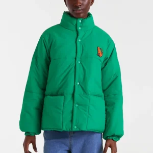 Abrigo acolchado verde con detalle Jaguar